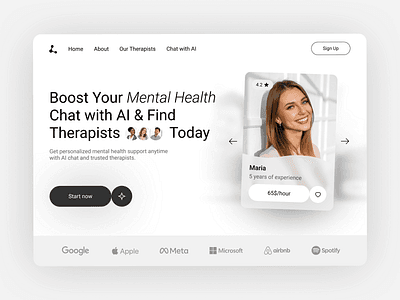 Mockup de PrimerPaso para psicólogos